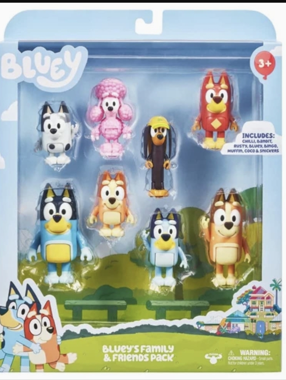 NWT Bluey Family and Friends 2.5 inch Action Figure Set of 8